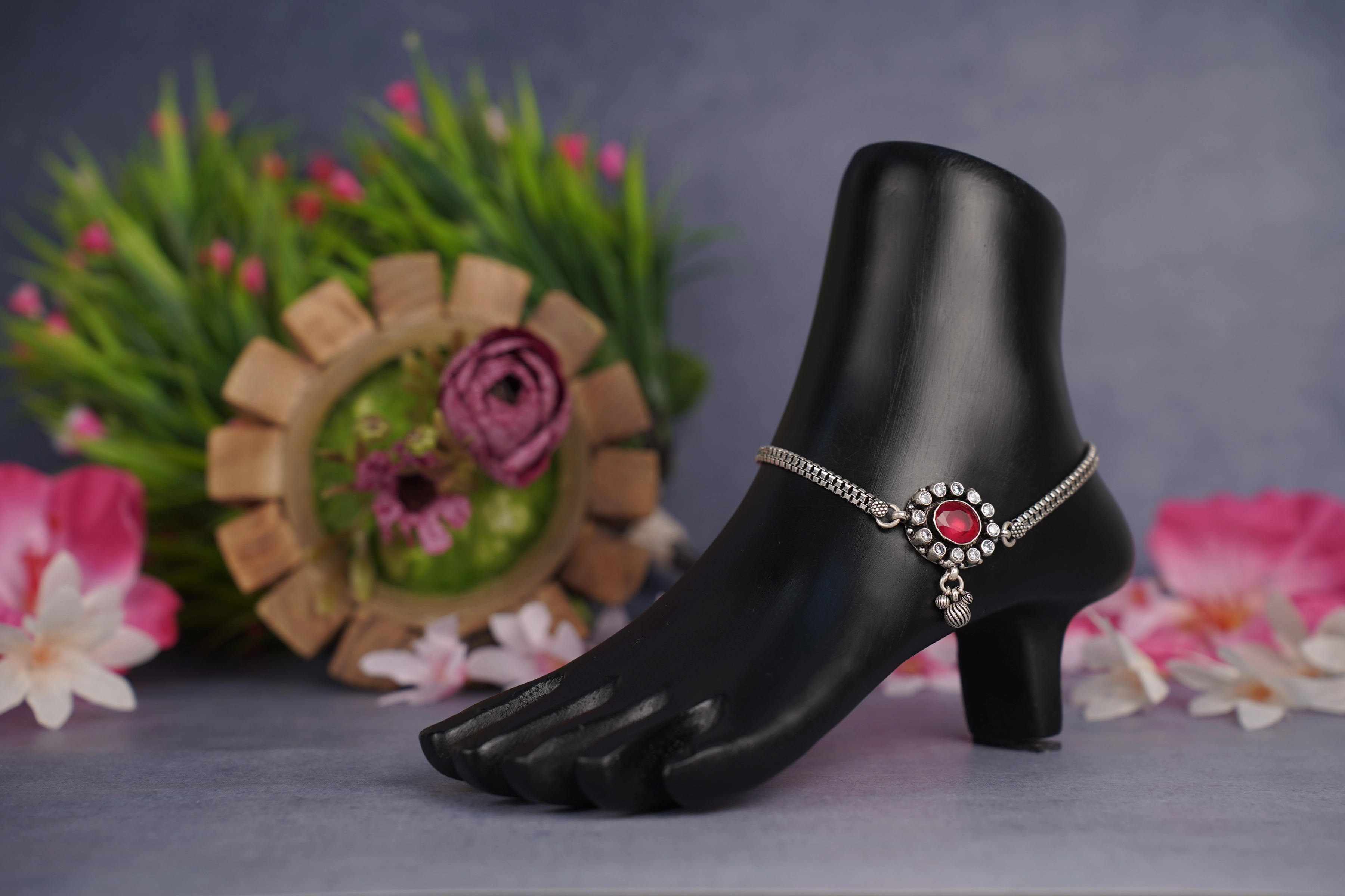 Cut Stone Anklet #4