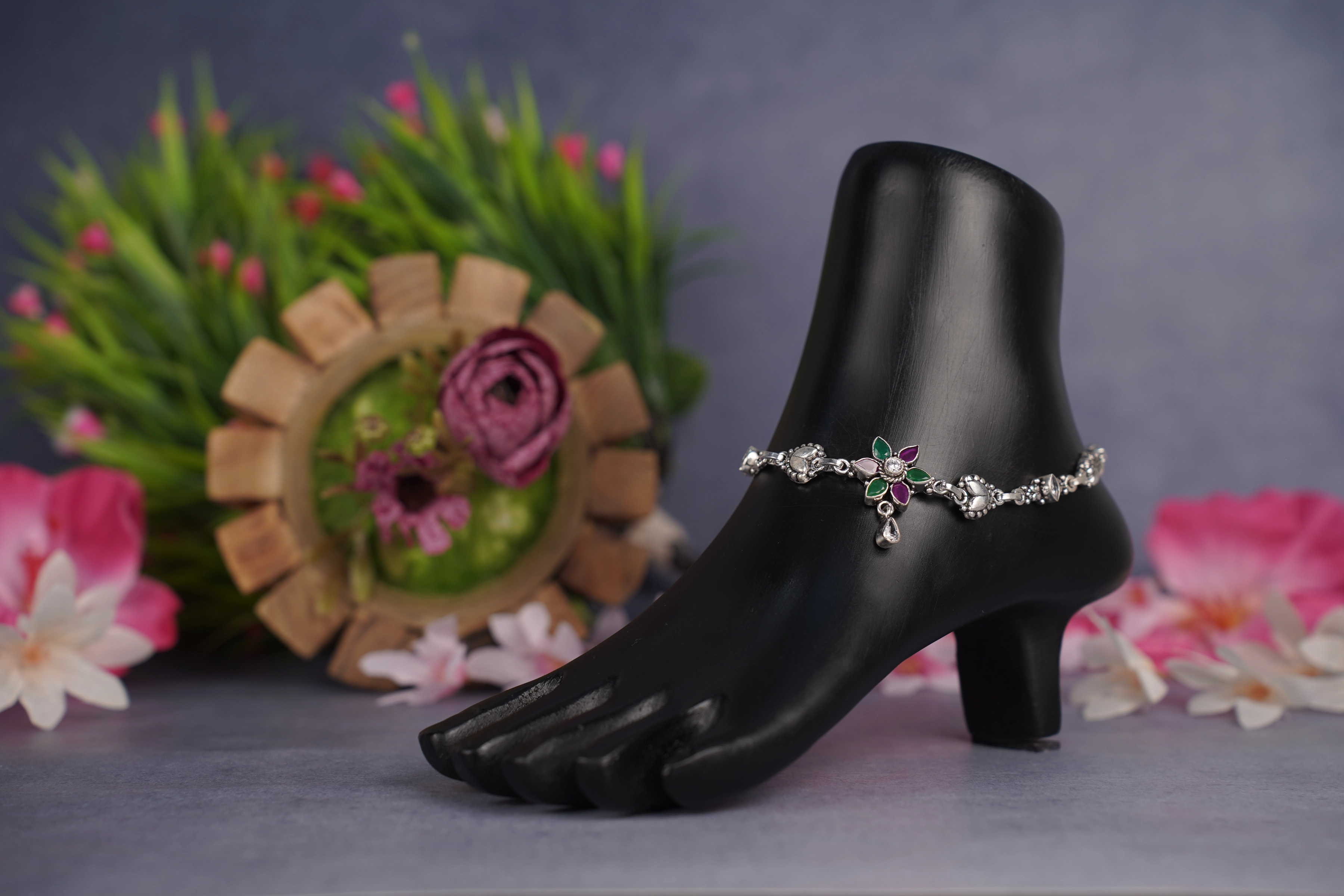 Cut Stone Anklet #7